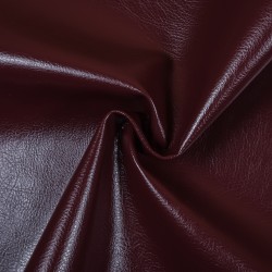 Ткань Дерматин (Кожзам) для мебели (Ширина 138см), цвет Бордовый (на отрез) в Рузе