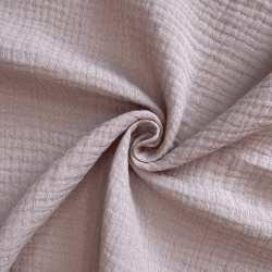 Ткань Муслин Жатый (Ширина 1,4м), цвет Пыльно-Розовый (на отрез) в Рузе