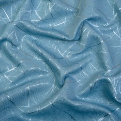 Ткань Блэкаут для штор светозатемняющая 75% &quot;Ледовое тиснение, Голубой&quot; (на отрез)  в Рузе