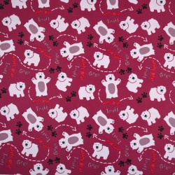 Ткань Oxford 600D PU (Ширина 1,48м), принт &quot;Белые мишки&quot; (на отрез) в Рузе