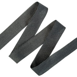 Окантовочная лента-бейка, цвет Чёрный 22мм (на отрез) в Рузе