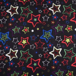 Ткань Oxford 600D PU (Ширина 1,48м), принт &quot;Звезды на черном&quot; (на отрез) в Рузе