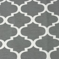 Интерьерная ткань Дак (DUCK) (ширина 1,8м), принт &quot;Белый Орнамент&quot; (на отрез) в Рузе