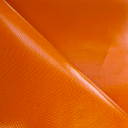Ткань ПВХ 450 гр/м2 (Ширина 1,6м), цвет Оранжевый (на отрез) в Рузе