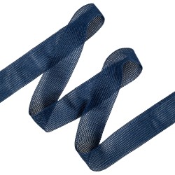 Окантовочная лента-бейка, цвет Синий 22мм (на отрез) в Рузе