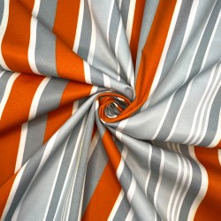 Ткань уцененная &quot;Престиж&quot; (Водоотталкивающая) (Ширина 1,48м), Серо-Оранжевая полоса (на отрез) в Рузе