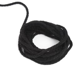 Шнур для одежды тип 2,  Чёрный (плетено-вязаный/полиэфир)  в Рузе